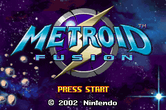  'Metroid Fusion' title screen