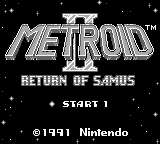  'Metroid II: Return of Samus' title screen